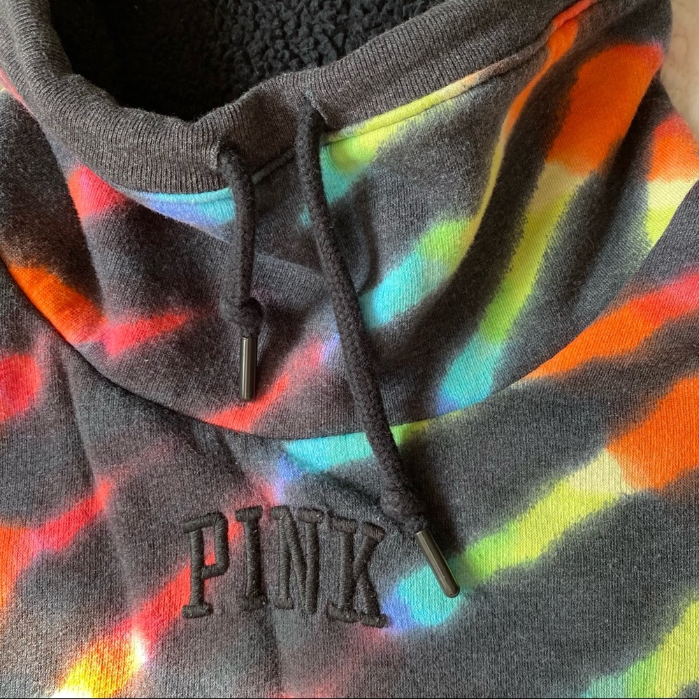PINK Rainbow Zebra Sherpa Lined Pull Over